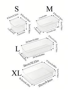 1/4 件透明塑料收纳盒带透明抽屉，用于学校用品整理桌面文具架，适合返校、大学宿舍办公室、家居整理、简约 - 透明 - 查看 9