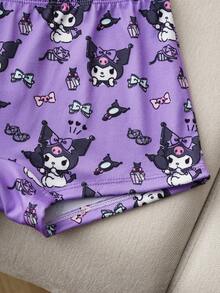 HELLO KITTY AND FRIENDS | SHEIN 少女可爱卡通印花吊带背心和全身印花平角内裤套装