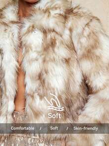 Lumalex VITNOS Luxury Fashionable & Elegant Women's Loose Fit Long Sleeve Faux Fur Leopard Print Coat,Elegant And Sexy Outerwear With High-End Vibe, Autumn/Winter Fashionable For Party Occasions Holiday VacationCoat, New Year's Outfit, Party, Night Out, Dates, Cute Costume For Women, Wedding Guest, Graduation Prom Coat, Business Casual Dress For Women, Teacher's Outfit, Luxury Evening Coat For Women, Elegant Coat For Parties, Birthday Outfit