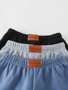 THE HAPPY LOOK 3 Stücke Dekorative Strick-Jogginghose Set mit weichem elastischem Bund für Kleine Jungen - Verschiedenfarbig - Übersicht 6