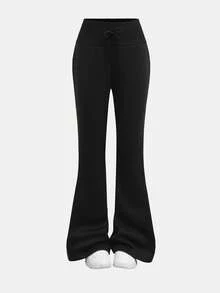 Girlism Tween Girls Knit Hooded Zip-Up Sweatshirt And Sweatpants Set, Casual Loungewear, Autumn/Winter - Black - View 10