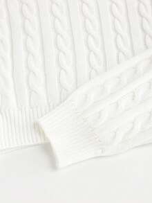 SHEIN Franclia 女士休闲时尚年轻简约百搭通勤修身翻领灯笼袖扭纹针织毛衣，秋冬