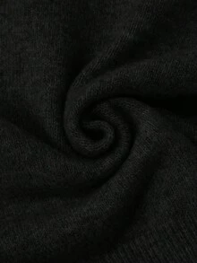 Elenzga 女式休闲刺绣纯色 A 字形百褶裙和毛衣两件套 - 黑色 - 查看 4
