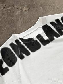 NEON BLANC 男士街头风白色针织图案字母印花圆领上衣，适合夏季穿着 - 白色 - 查看 3