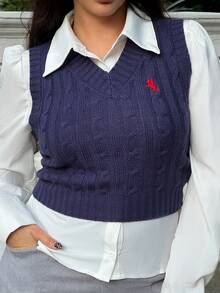 NegzBox Women Navy Casual Sweater Vest In Fall/Winter - Navy Blue - View 3