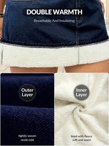 SHEIN ICON Plus Size High Waist Slimming Denim A-Line Skirt - Blue - View 10