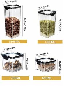 Tea Cans, Sealed Cans, Storage Bottles, Cereals, Storage Bottles, Transparent Plastic Food Cans, Dry Goods Storage, JarsClear Food Storage Jar - Clear - View 8