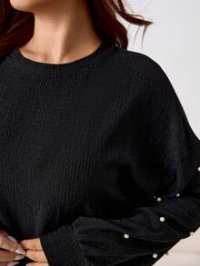 Solflare 秋季大码优雅串珠装饰连衣裙