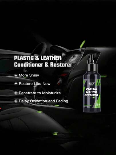 1pc Car Plastic Restorer Back To Black Gloss Car Cleaning Products Plastic Leather Restore Auto Polish Auto Interior & Panel Renewal Wax Coating Agent Car Wax Car Wax Polish