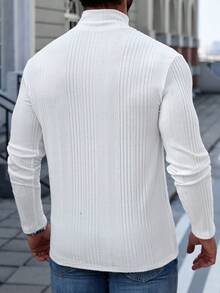 Manfinity CasualCool 男士休闲纯色基础款半拉链领T恤，适合健身、日常休闲、周末旅行、户外活动、探险旅行、轻松的工作环境或半正式场合，也是送给男友/丈夫、周年纪念日或圣诞节的理想礼物。男士休闲上衣，罗纹男士衬衫，亨利领衬衫。 - 白色 - 查看 2