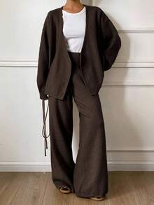 DAZY 2pcs/Set Women Loose Casual Wrap Sweater Set, Autumn/Winter