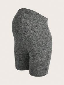 SHEIN 2pcs/Set Maternity Knitted Short Tight-Fitting Maternity Leggings Shorts - Multicolor - View 8