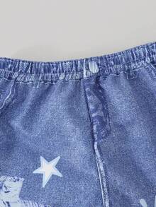 SHEIN ChillGRL 女童字母印花休闲直筒裤