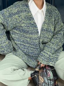 NegzBox Cardigan oversize à manches évasées en tricot, style printemps Y2K années 90, décontracté et mignon. Idéal pour l'aéroport, l'automne, la rentrée scolaire, l'hiver, le quotidien et le travail de bureau.