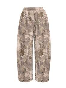 SHEIN Women's Fashion Camouflage Print Curved Leg Sweatpants - Multicolor - View 3