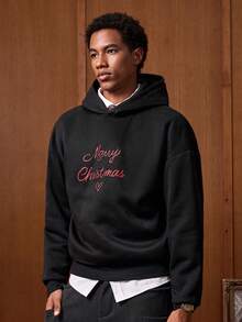SWAVVY Áo hoodie in chữ thời trang dành cho nam, Thu/Đông - màu đen - Xem 3
