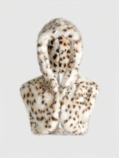 Hippie Cute, Playful & Sweet Fawn Print Cropped Faux Fur Jacket