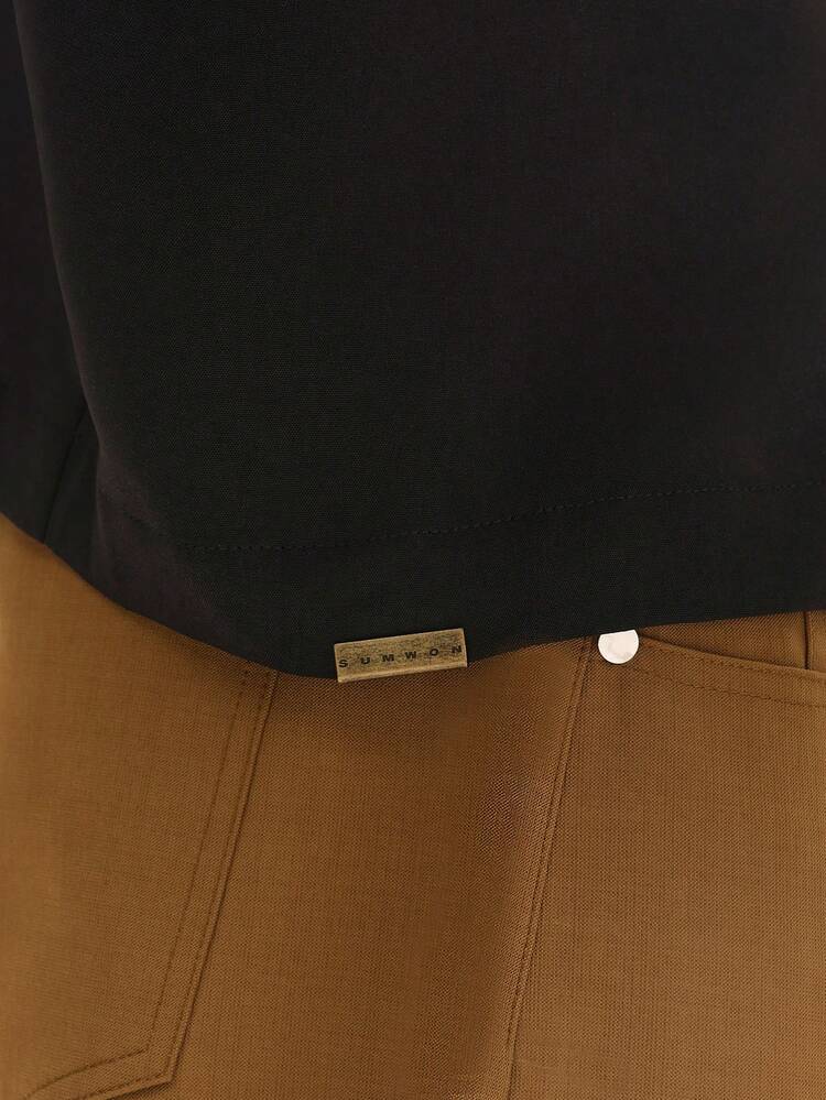 Button Down Shirt With Script Embroidery