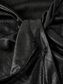 SHEIN MOD Canotta donna con nodo frontale, colore unito, adatta per pendolarismo, autunno/inverno, Natale, Capodanno, Ringraziamento, collezione di stile, top nero, top glitterato, donna per vacanze