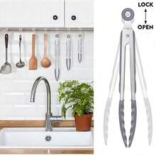 1 pieza Pinzas de cocina de acero inoxidable de alta calidad con grifo de nailon - Multicolor - Ver 8