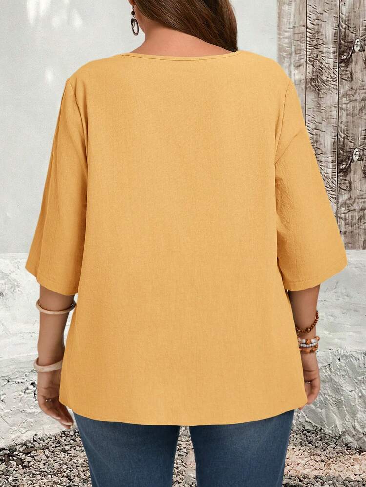 Chemises vertes asymétriques de style campagnard pour femmes grandes tailles, confortables pour l'automne et l'hiver. Style campagnard pour femmes grandes tailles, hiver 2025, simple et pour le port quotidien, hiver grandes tailles, Noël pour femmes, Nouvel An, soirée