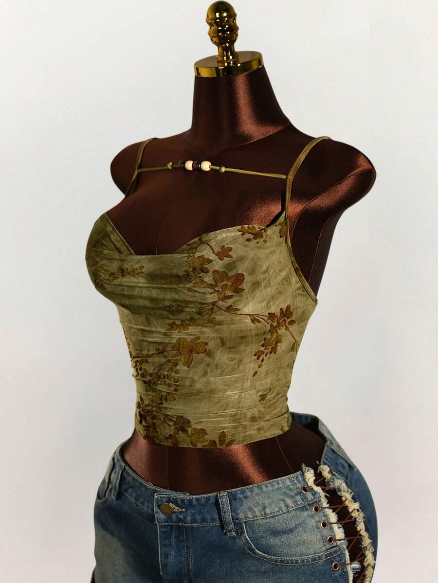 Amplova Áo ba lỗ nữ vải giả da lộn cổ điển đính hạt - Nhiều màu - Xem 1