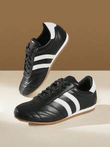 CUCCOO EASI Giày thể thao đế bằng mũi tròn thiết kế vá lỗi cho nữ, thoải mái, chất liệu da PU, màu kaki nhạt, dùng trong nhà/ngoài trời hàng ngày - màu đen - Xem 10