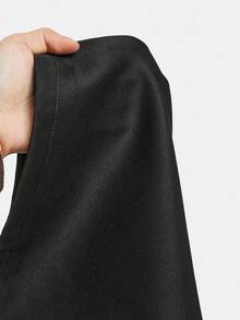 Girlism 少女黑色纯色斜纹斜口袋休闲纯色前开阔腿裤，适合春季、夏季、秋季、返校季、干净女孩、休闲通勤，适合各种场合