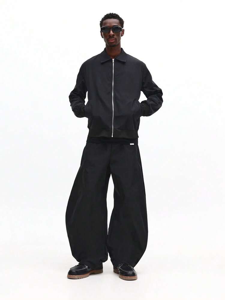 Slim Fit Lightweight Bomber Jacket With Zip Closure