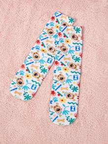 SCOOBY-DOO X SHEIN Calcetines de tripulación con patrón de dibujos animados lindos, suaves y cómodos para mujeres - Multicolor - Ver 4