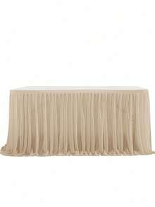 1 tấm vải phủ bàn bằng polyester, thích hợp cho bàn hình chữ nhật, khăn trải bàn nhún bèo chống nhăn và dễ vệ sinh, lý tưởng cho bàn bánh sinh nhật, tiệc chiêu đãi, đám cưới, tiệc chia tay cuộc sống độc thân và nhiều lễ kỷ niệm tiệc tùng khác - Nhiều màu - Xem 21