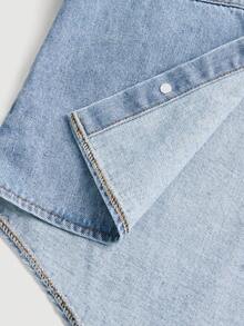 SHEIN Tween Boy Fashion Casual Vintage Y2k Old Money Based Grey Knitted Hooded Patchwork Black Denim Loose Jacket Jacket Top For Kids Clothes Boys Soft Dailywear And Kids Summer And Spring Rave Outfits Festival And Beach Outfits Clothes