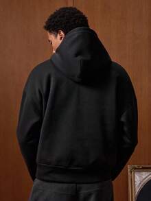 SWAVVY Áo hoodie in chữ thời trang dành cho nam, Thu/Đông - màu đen - Xem 2