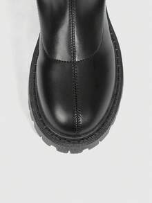 MISSGUIDED Platform Knee High Boots With Chunky Sole And Zipper Closure For Fall Winter For Christmas - Black - View 5