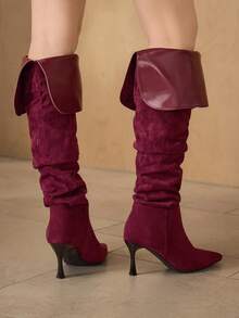 MOTF WOMEN'S FASHIONABLE POINTED TOE SLIM HIGH HEEL OVER-THE-KNEE BOOTS