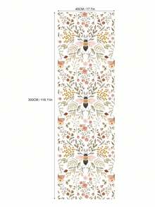 蜂蜜绽放蝴蝶花朵自粘墙纸草地景观撕下粘贴墙纸，野花草地墙纸，可移除墙纸，客厅、卧室、墙壁、家具翻新墙纸墙贴房间装饰墙贴 - 彩色 - 查看 11