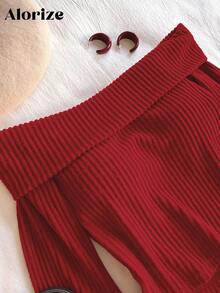 SHEIN Explorewe Mẫu áo dài tay mới, thiết kế trễ vai và nơ dành cho bé gái tuổi teen đã có mặt trên thị trường. Áo thoải mái, thời trang, thanh lịch, ngọt ngào, dễ thương, năng động, độc đáo và là món đồ không thể thiếu để diện trong những dịp đặc biệt. - Màu Đỏ Sâu - Xem 3