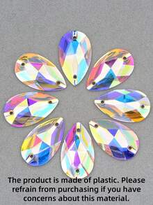 17*28mm 20szt Kryształ AB Kolor Szycie Kropla Kryształki Płaskie Żywica Kamienie Szyć Na Kryształowe Aplikacje Strass Do Sukienki