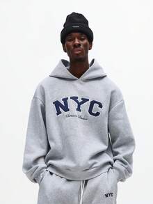 SUMWON NYC Sweatshirt Hoodie Co-Ord Set Oversized Fit Pullover Sweatpants Matching Tracksuit Winter Loungewear Men