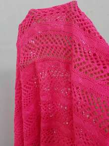 Bonvoyette Của phụ nữ Xu hướng: Cắt giảm Halter Neck Dây thắt lưng Che phủ Đầm - Màu Hồng Tươi - Xem 7