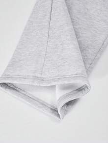 1. 立领半开襟印花下摆袖口休闲上衣，配腰部抽绳印花裤腿休闲裤，两件套西装，适合返校、休闲外出，可搭配棉服、秋冬外套 - 灰色 - 查看 4