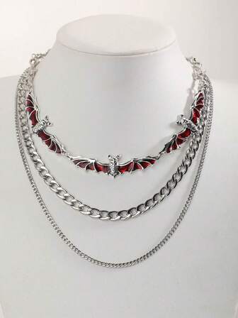 Goth 2 piezas Collar con colgante de estrella de estilo vintage punk con rhinestones, collar de cadena de estrella de doble capa lujoso con efecto de hielo, gargantilla de uso diario