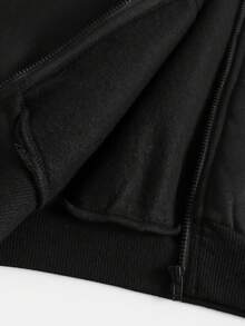 Girlism Tween Girls Knit Hooded Zip-Up Sweatshirt And Sweatpants Set, Casual Loungewear, Autumn/Winter - Black - View 14
