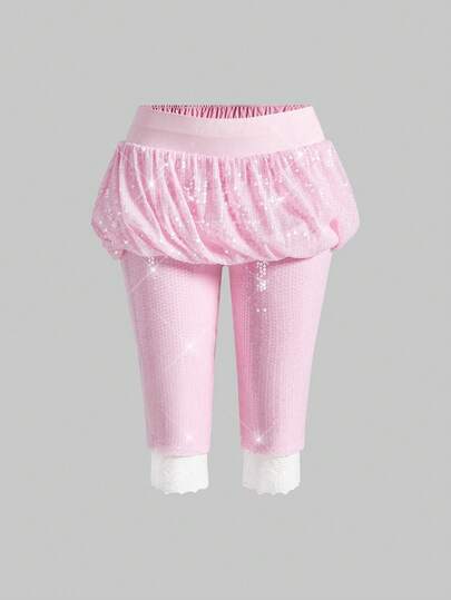 ROMWE Avant Y2K Shiny Sequin Floral Puff Skirt Jumpsuit