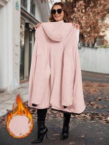 SHEIN Clasi 加大码保暖内衬黑色棉服外套，百搭冬季长袖 - 彩色 - 查看 10