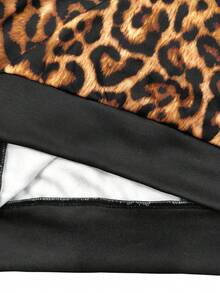 EMERY ROSE Damen Sweatshirt mit Leopard Muster und Ombré-Effekt, Rundhalsausschnitt und langen Ärmeln - Verschiedenfarbig - Übersicht 4