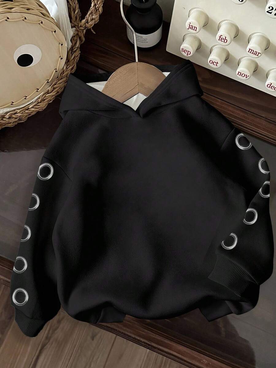 SHEIN EZwear Áo nỉ nữ in họa tiết, kiểu dáng thường ngày, thích hợp cho mùa thu/đông. - Nhiều màu - Xem 1