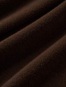 INAWLY Váy dài cổ lọ giản dị bằng vải cashmere giả - Cà phê - Xem 4