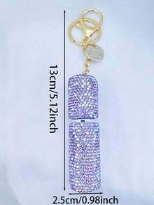 1个香水喷雾瓶，5毫升香水瓶，水钻装饰/带钥匙扣，方便携带的香水分配器，储物瓶，底部灌装，自动按压，可重复灌装喷雾瓶，便携式化妆品瓶，适用于家居用品、旅行用品、生日礼物、新年礼物、女士时尚配饰！ - 彩色 - 查看 8