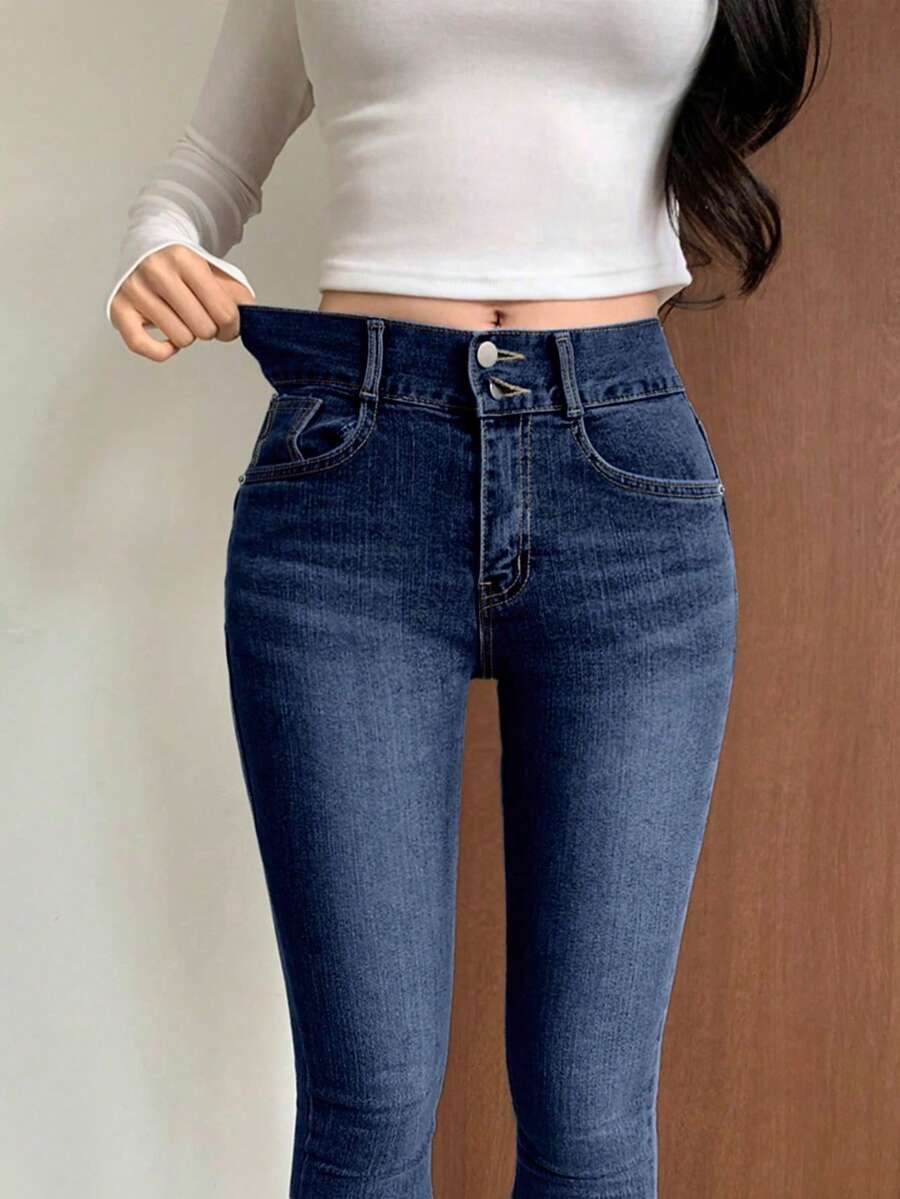 DAZY Women's Pocket Skinny Casual Versatile Denim Jeans High Waisted Jeans
